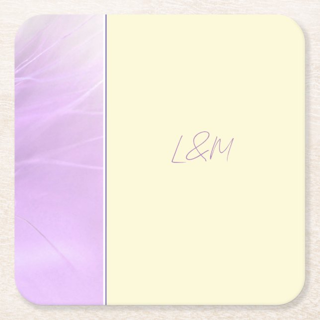 Elegant Purple Paper Coaster (Front)