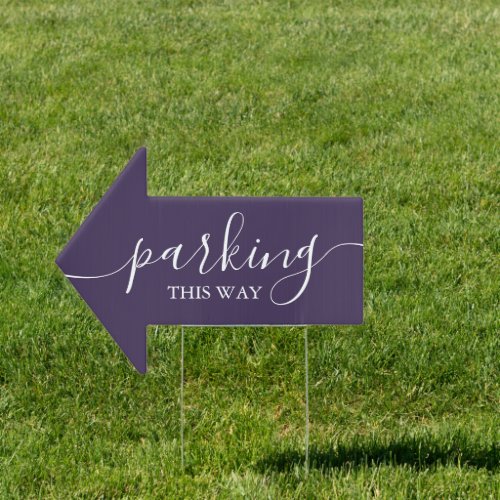 Elegant Purple Parking This Way Arrow Sign