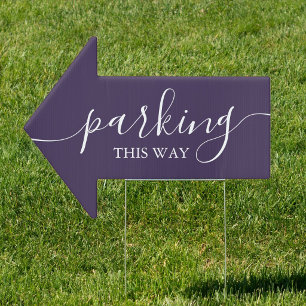 Elegant Purple Parking This Way Arrow Sign
