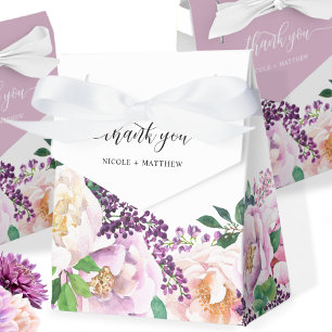 Elegant Purple, Peach and Pink Floral Favor Box