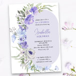 Elegant Purple Peri Floral Quinceanera Invitation<br><div class="desc">Elegant quinceanera invitation with modern oval frame in light purple. Girly watercolor floral with delicate and airy flowers in shades of light purple lilac lavender blue. Please browse my Purple Peri Floral collection for co-ordinating stationery and day-of-event decor or message me to create the templates you need.</div>