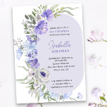 Elegant Purple Peri Floral Quinceanera Invitation<br><div class="desc">Elegant quinceanera invitation with modern oval frame in light purple. Girly watercolor floral with delicate and airy flowers in shades of light purple lilac lavender blue. Please browse my Purple Peri Floral collection for co-ordinating stationery and day-of-event decor or message me to create the templates you need.</div>