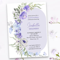 Elegant Purple Peri Floral Quinceanera