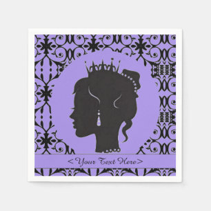 Elegant Purple Personalized Princess Napkins
