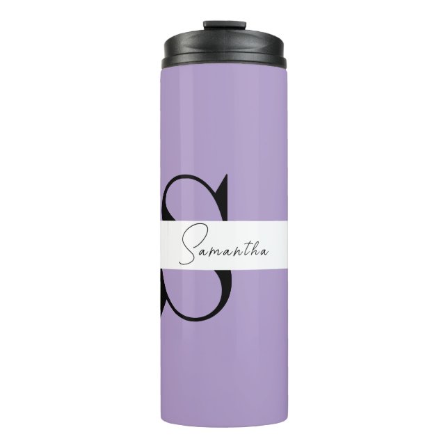 Elegant Purple Personalized Thermal Tumbler (Front)