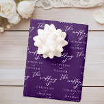 Elegant Purple Personalized Wedding Wrapping Paper Sheets<br><div class="desc">This royal purple wedding gift wrap features beautiful white typography on a solid deep violet for an evening ceremony in the winter. Minimalist script and a bold color makes your bridal party wrapping paper pop.</div>