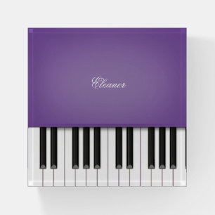 Elegant Purple Piano with Custom Name or Quote Paperweight