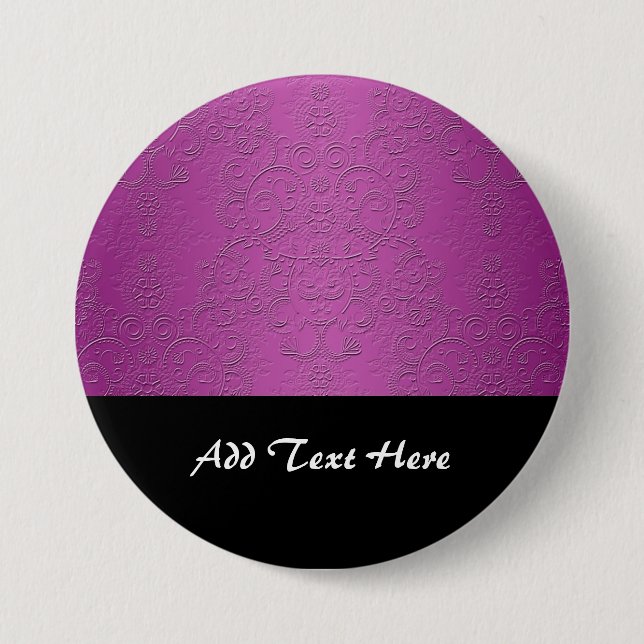 Elegant Purple Pinback Button (Front)