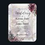 Elegant purple, pink, and maroon floral Wedding  Magnet<br><div class="desc">Elegant purple, pink, and maroon floral Wedding Magnet A stunning array of flowers in shades of purple, pink, and maroon. The intricate details of the petals and centers create a sense of elegance and beauty. The flowers are complemented by delicate leaves and stems in muted tones, adding a touch of...</div>