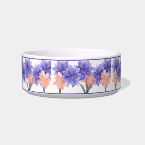 Elegant Purple Pink Flower Floral Pattern Dog Cat Bowl