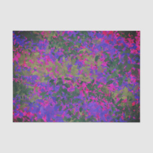 Elegant Purple Pink Garden Floral Painted Tissue Paper
