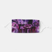 Elegant Purple & Pink Graphic Roses Adult Cloth Face Mask (Front, Folded)