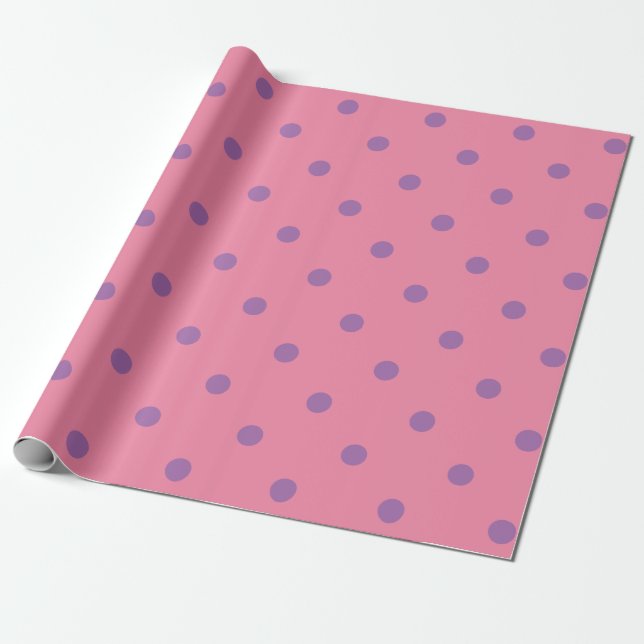 elegant purple pink polka dots wrapping paper (Unrolled)