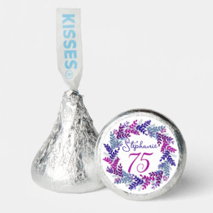 Elegant Purple Pink Wreath 75th Birthday Party Hershey®'s Kisses®