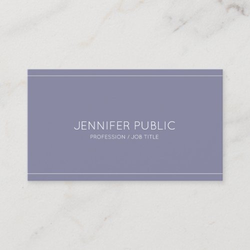 Elegant Purple Plain Modern Professional Chic Business Card