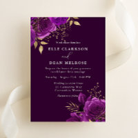 Elegant Purple Plum & Gold Floral Wedding