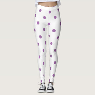 elegant purple polka dots leggings