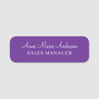 Elegant Purple Professional Name Tag