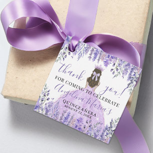 Elegant Purple Quinceanera Thank You Favor Tags