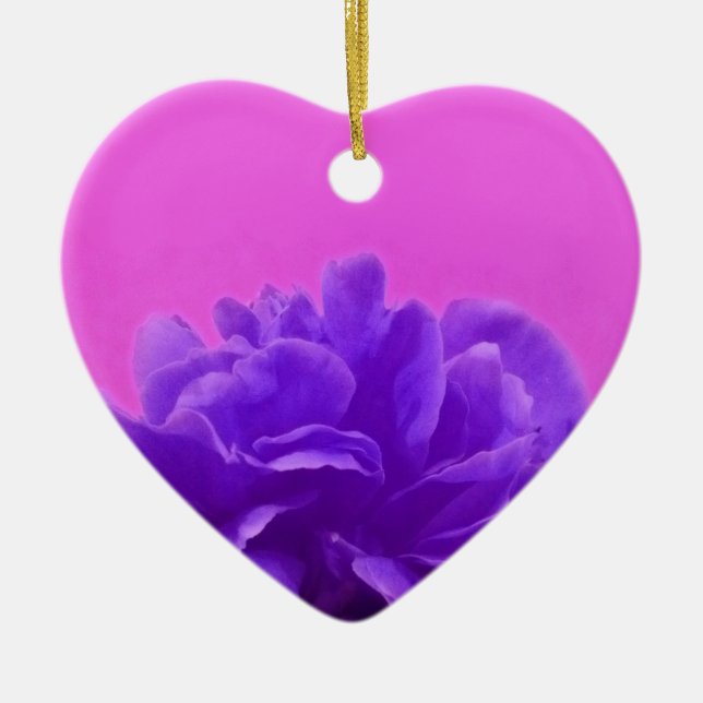 Elegant Purple Raspberry Floral Ceramic Ornament (Front)