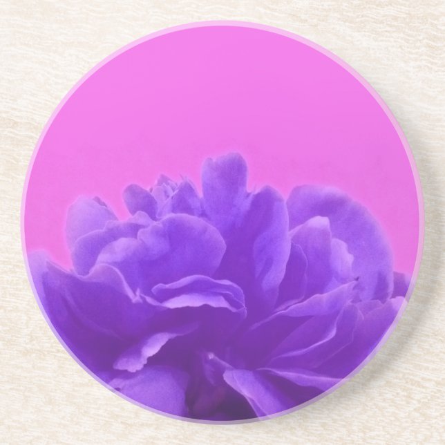 Elegant Purple Raspberry Floral Drink Coaster (Front)