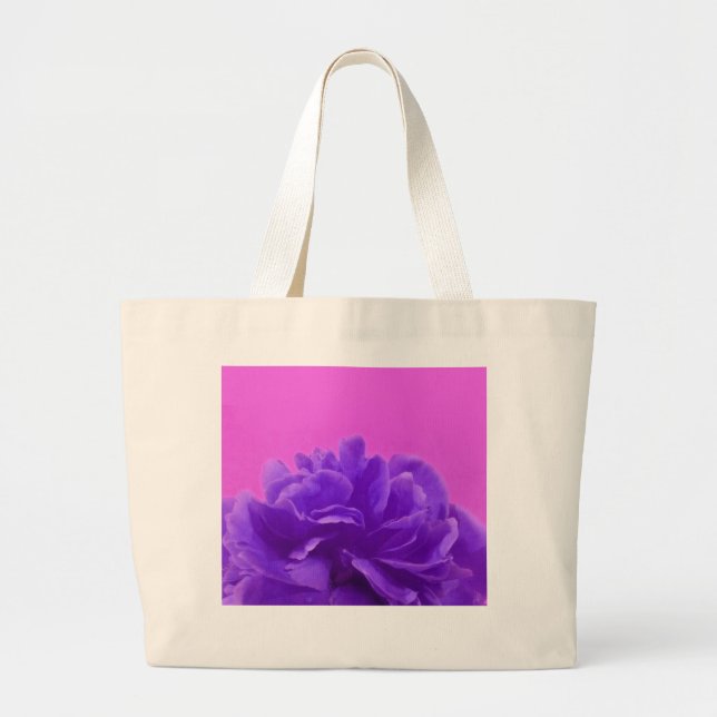 Elegant Purple Raspberry Floral Large Tote Bag (Front)