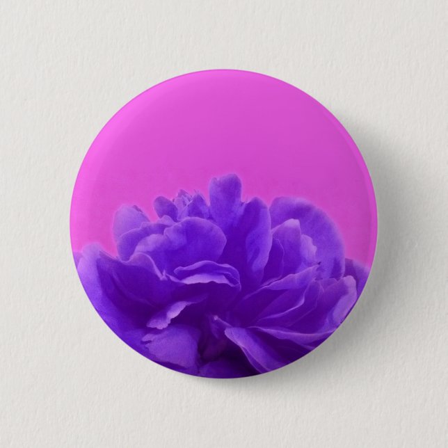 Elegant Purple Raspberry Floral Pinback Button (Front)