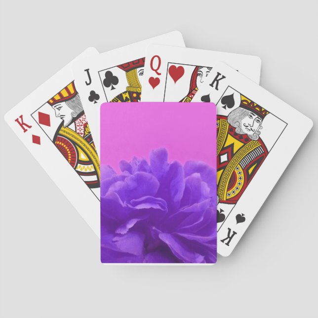 Elegant Purple Raspberry Floral Poker Cards (Back)