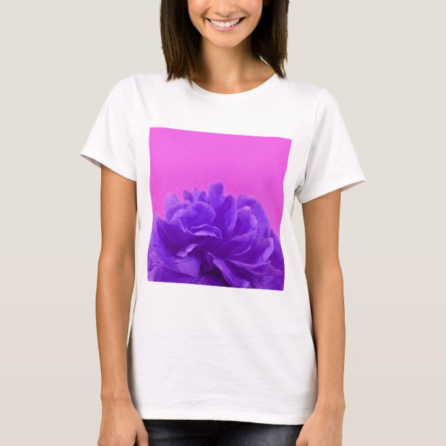 Elegant Purple Raspberry Floral T-Shirt (Front)