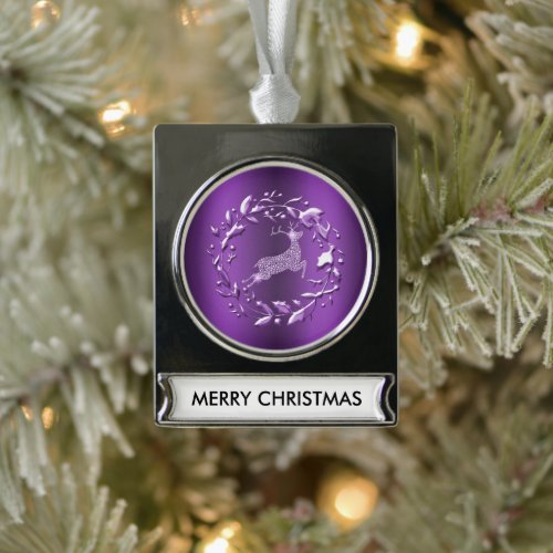 Elegant Purple Reindeer Christmas