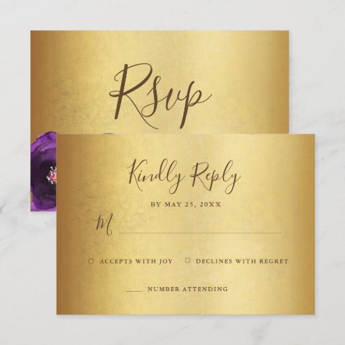 Elegant  Purple Rose Floral Gold Bat Mitzvah