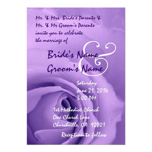 Purple Rose Wedding Invitations 5
