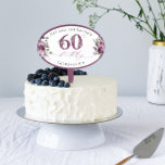 Elegant Purple Roses 60th Birthday Cake Pick<br><div class="desc">Elegant Purple Roses 60th Birthday Cake Pick. Most lettering is editable - click the "Customize Further" button to edit. Matching items available.</div>