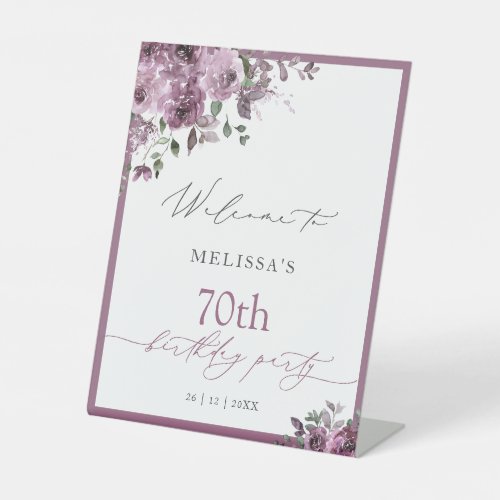 Elegant Purple Roses Any Age Birthday Welcome