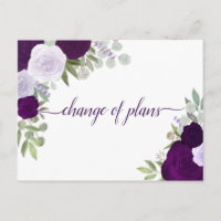 Elegant Purple Roses Change of Wedding Plans
