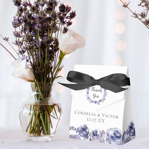 Elegant Purple Roses Watercolor Winter Wedding Favor Boxes