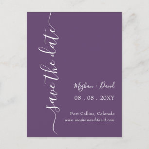 Elegant Purple Save the Date Announcement Postcard