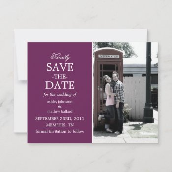 Elegant Purple Save The Date Announcements by AllyJCat at Zazzle