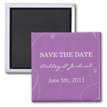 Elegant Purple Save The Date Magnets by AllyJCat at Zazzle