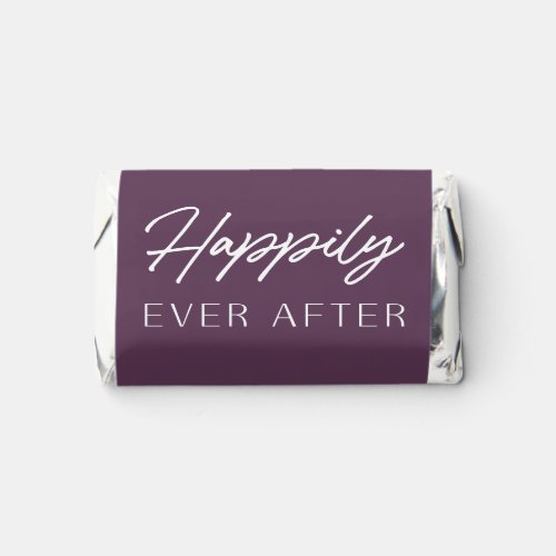 Elegant Purple Script Happily Ever After Wedding Hersheys Miniatures