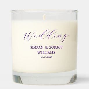 Elegant Purple Script of wedding Scented Candle