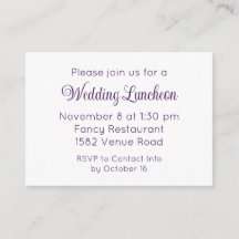 Elegant Purple Script Wedding Event Invitation