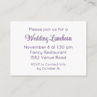 Elegant Purple Script Wedding Event Invitation