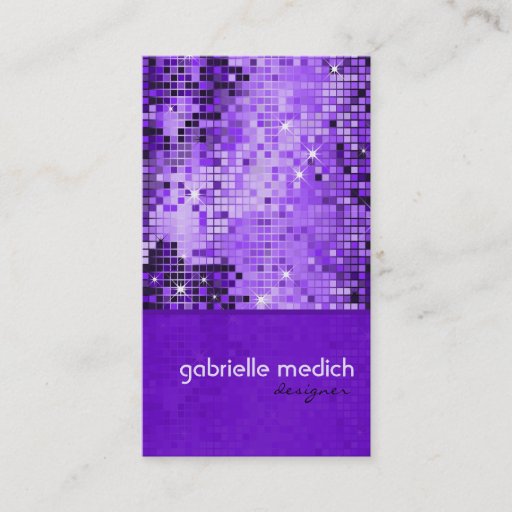 Customizable Elegant Purple Sequence Glitter Pattern Business Card Template