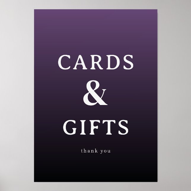 Elegant Purple Serif Gratitude Sign Holder (Front)
