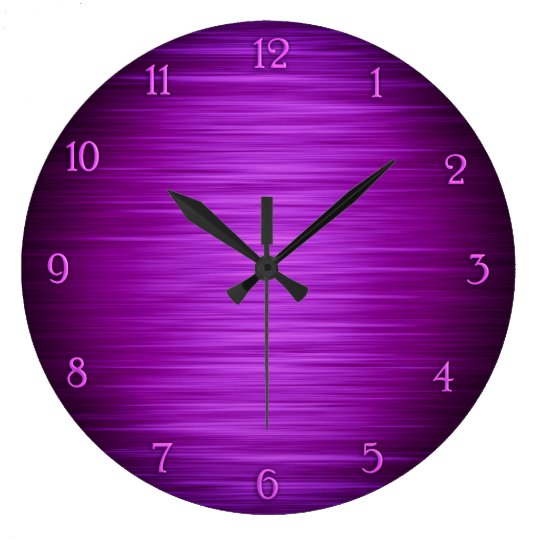 Elegant purple shaded wall clock