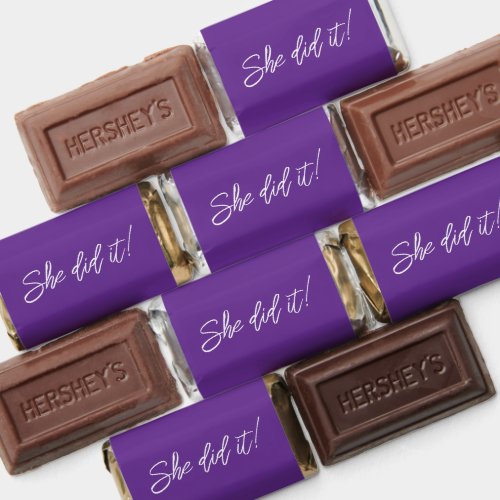 Elegant Purple She Did It Graduation Party  Hershey's Miniatures