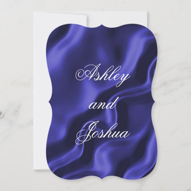 Elegant Purple Silk Satin Wedding Invitation (Front)