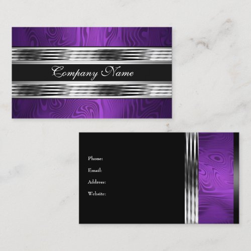 Elegant Purple Silver Black 2 Business Card Templates