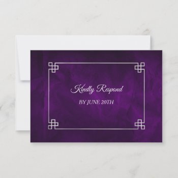 Elegant Purple Silver Frame Wedding Menu Rsvp by Westerngirl2 at Zazzle